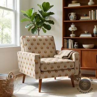 Dekorationstyg Linenlook Night owl nap
