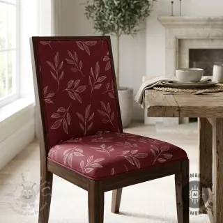 Dekorationstyg Linenlook Elegant leaf branch wine