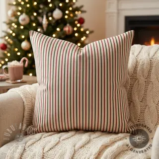 Dekorationstyg Linenlook Little Xmas stripe