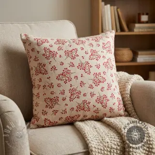 Dekorationstyg Linenlook Winter berry bloom