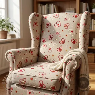 Dekorationstyg Linenlook Sweet heart joy