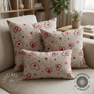 Dekorationstyg Linenlook Sweet heart joy