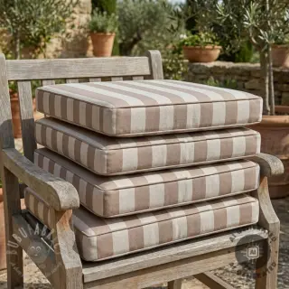 Dekorationstyg Linenlook Joyful basic stripe taupe