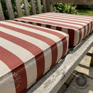 Dekorationstyg Linenlook Joyful basic stripe terra