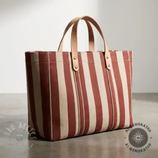 Dekorationstyg Linenlook Joyful basic stripe terra