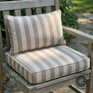Dekorationstyg Linenlook Joyful basic stripe taupe
