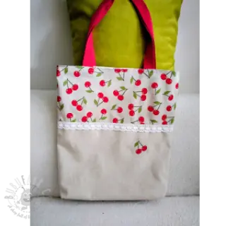Dekorationstyg Linenlook premium Cherry Happy Joy