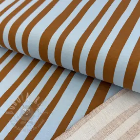 Sweatshirttyg Stripes by JENNIFER BOURON blue brown ORGANIC