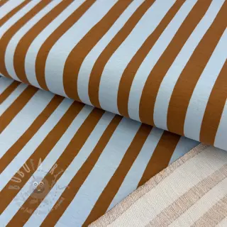 Sweatshirttyg Stripes by JENNIFER BOURON blue brown ORGANIC