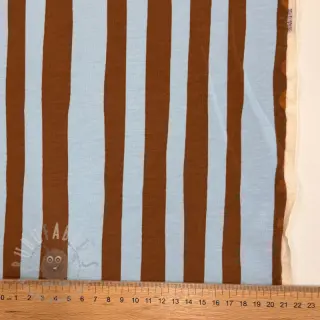 Sweatshirttyg Stripes by JENNIFER BOURON blue brown ORGANIC