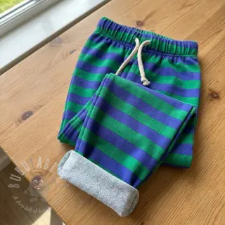 Sweatshirttyg Stripes by JENNIFER BOURON blue green ORGANIC