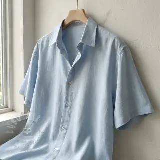 Viskos med lin WASHED light blue