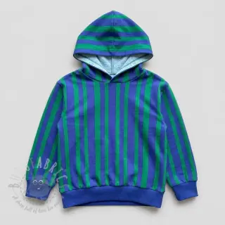 Sweatshirttyg Stripes by JENNIFER BOURON blue green ORGANIC