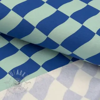 Kardat sweatshirttyg SOFT Checks mint blue