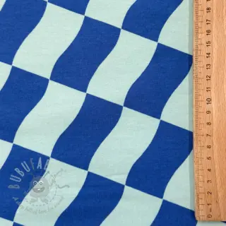 Kardat sweatshirttyg SOFT Checks mint blue