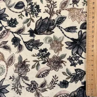 Jersey med lin Flowers navy digital print