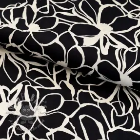 Bomullstyg SATIN Magnolia NERIDA HANSEN black