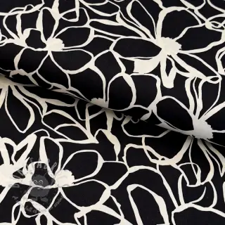 Bomullstyg SATIN Magnolia NERIDA HANSEN black