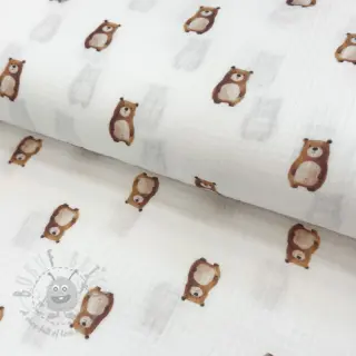 Dubbelgasväv/muslin Animals design B digital print ORGANIC
