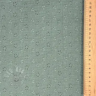 Dubbelgasväv/muslin Embroidery 2 green