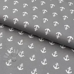 Bomullstyg Anchors grey