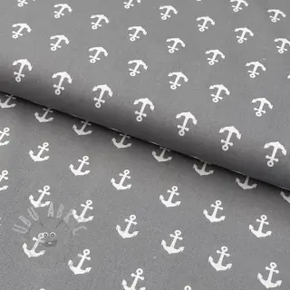 Bomullstyg Anchors grey