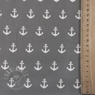 Bomullstyg Anchors grey