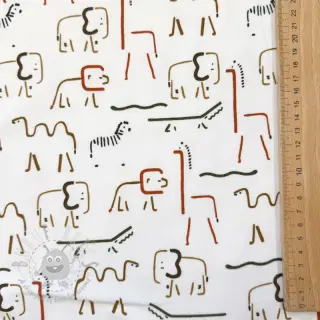 Kardat sweatshirttyg SOFT Safari animals off white