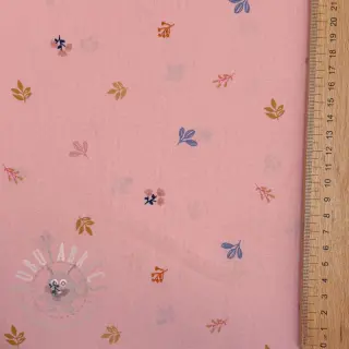Bomullstyg Giraffe with flowers FIELD rose ORGANIC