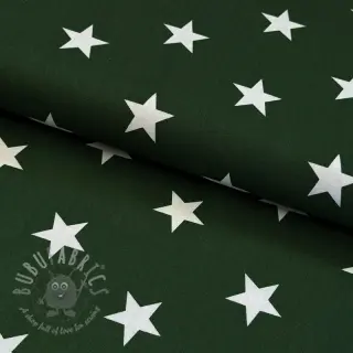 Bomullstyg Stars dark green