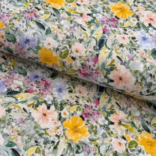 Viskos med lin CREPE Flowers Simi digital print