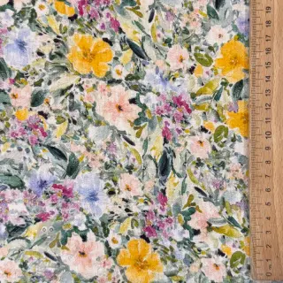 Viskos med lin CREPE Flowers Simi digital print