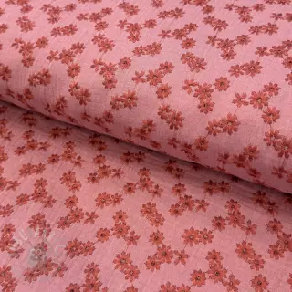 Dubbelgasväv/muslin EMBROIDERY Tossed flowers blush