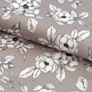 Dekorationstyg Flowers taupe digital print