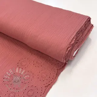 Dubbelgasväv/muslin 1-side border blush
