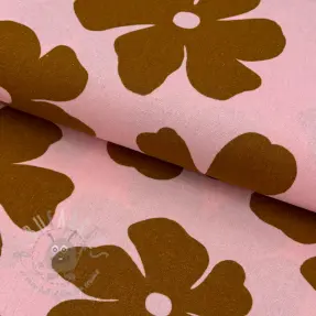 Viskos med lin Flowers light pink