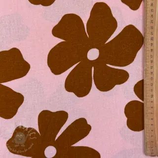 Viskos med lin Flowers light pink