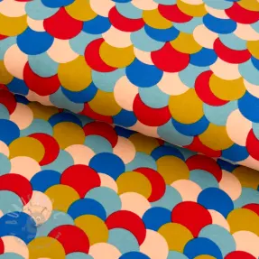 Sweatshirttyg Colourful dots light blue
