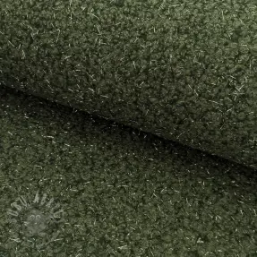 Kappmaterial BOUCLE LUREX dark green