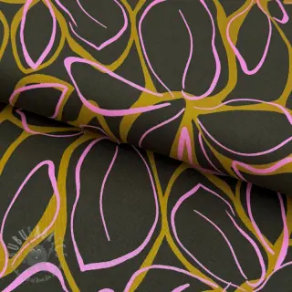 Viskos ROSELLA STRETCH Abstract flow dark green