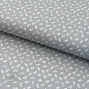 Bomullstyg Leaves light grey