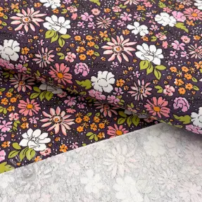 Sweatshirttyg Tiny flowers dark purple