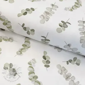 Dekorationstyg Eucalyptus white green digital print