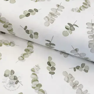 Dekorationstyg Eucalyptus white green digital print