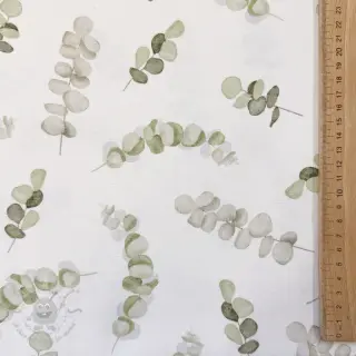 Dekorationstyg Eucalyptus white green digital print