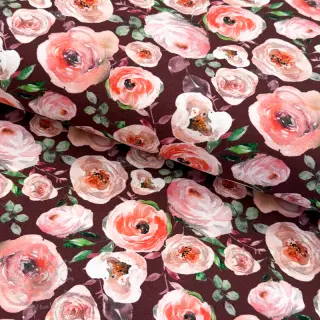 Jersey Roses burgundy digital print