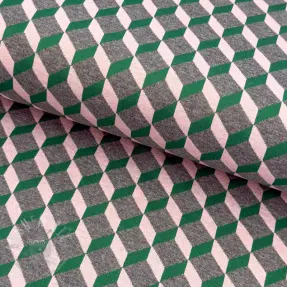 Tyg till kostym KNITTED JACQUARD Graphic green