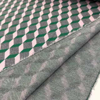 Tyg till kostym KNITTED JACQUARD Graphic green
