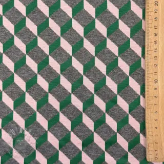 Tyg till kostym KNITTED JACQUARD Graphic green