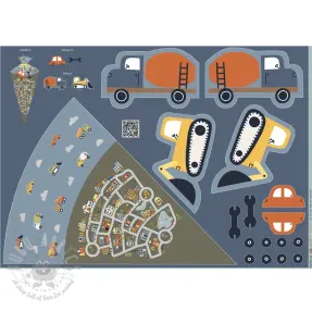 Bomullstyg Cars PANEL digital print